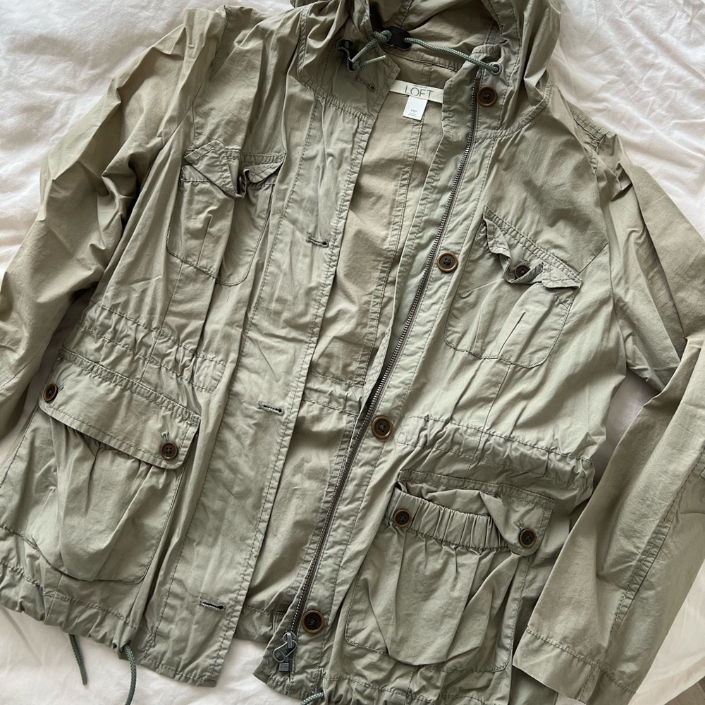 Ann Taylor LOFT Military Green Parka